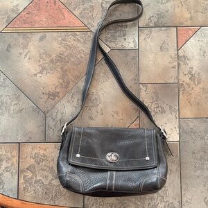 Coach Dark Leather Shoulder Bag